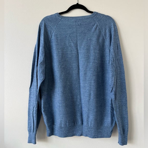 J. Crew Men's Blue Rugged Cotton Crewneck Sweater New - Picture 2 of 5